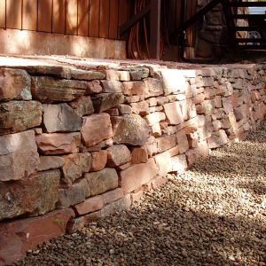 Colorado field stone retaining wall.